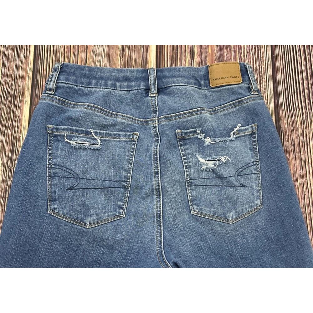 🌺 American Eagle Womens 6 Short Curvy Hi Rise Jegging Crop Distressed Jeans